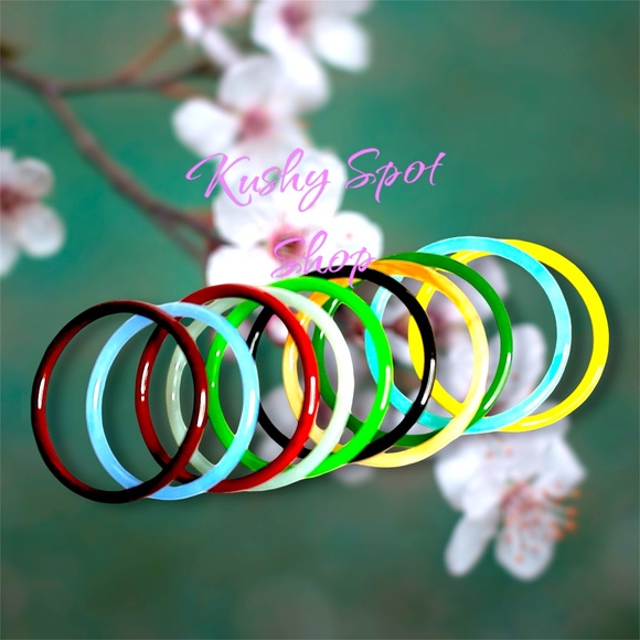 β¨ NEW JADE BANGLES THIN AVAILABLE IN DIFF COLORS SZ 7.5β¨ππβ₯οΈπππ€π©΅π€β¨ - Picture 1 of 1